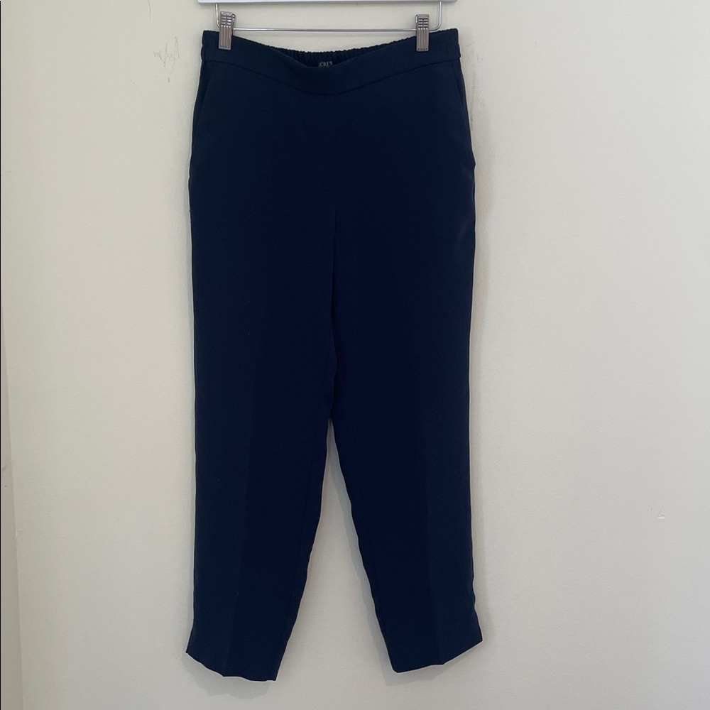 Navy High-Waisted Trousers